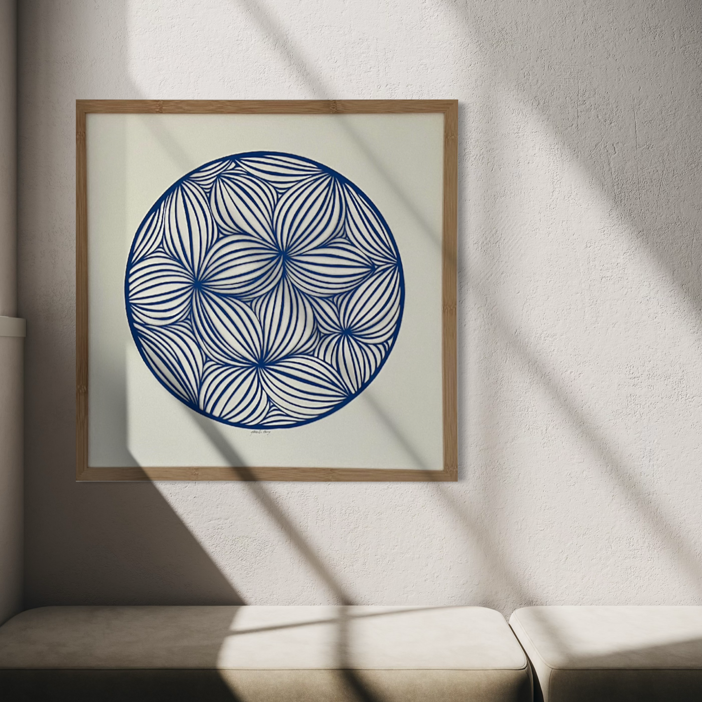 Flowers in line - Blue
